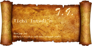 Tichi István névjegykártya